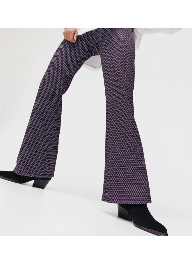 promod - Geometric Flared Trousers - Image 1