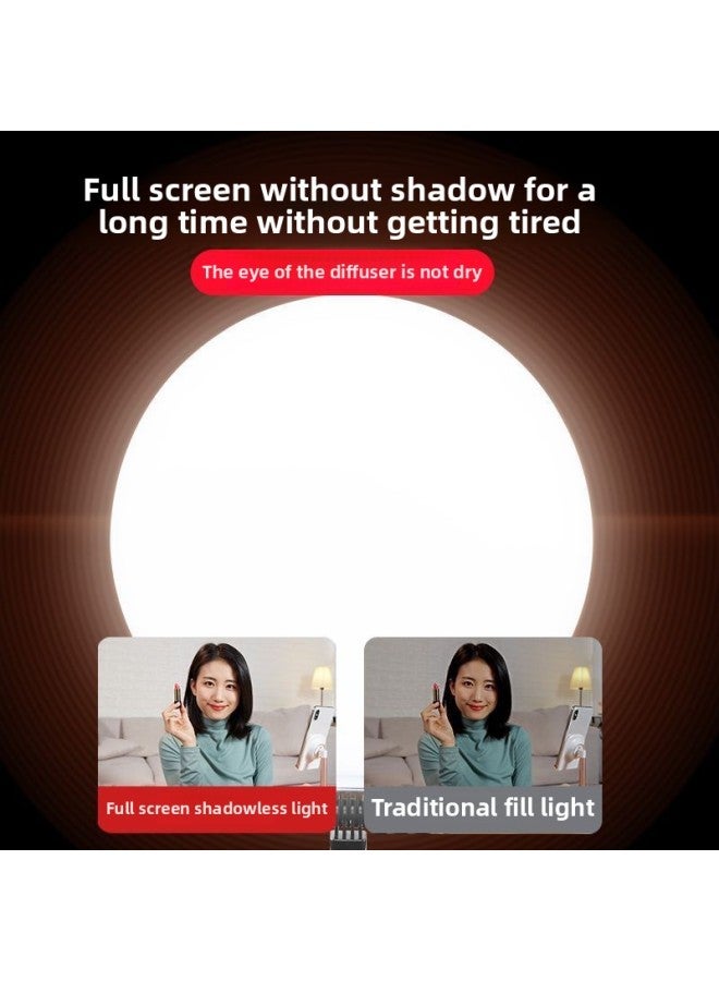 45CM Full Screen Supplementary Light Ring Full Screen Borderless Desktop Shooting Mobile Phone Selfie Live Supplementary Light Suit-Specification:Fl-33 Full-screen Light + Overhead Straight Pole + S - Image 4
