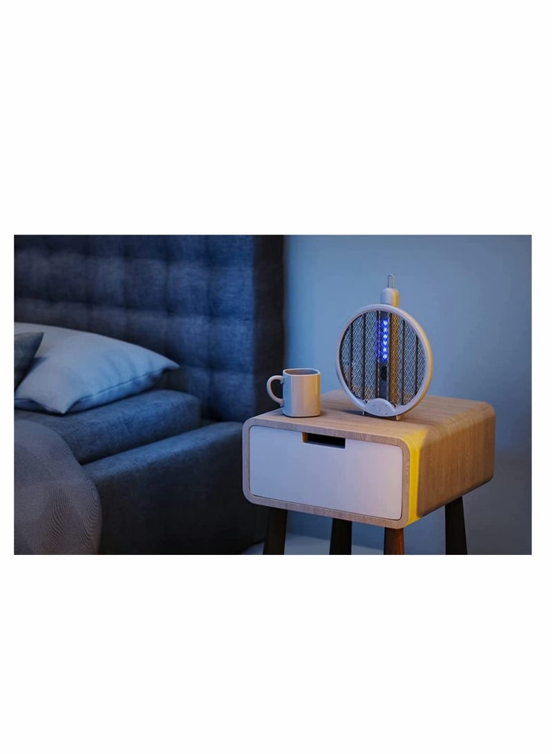 High Voltage Electric Fly Swatter with LED Light Foldable Mosquito Zapper 3000V Indoor Outdoor Pest Control - Image 4