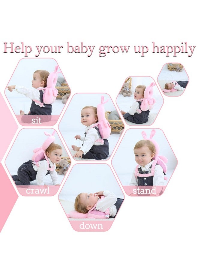 Baby Head Protector Backpack， Baby Backpack Head Protection Pillow for Falling ，Crawling, and Walking Protection, Includes Socks and Knee Pads, A Gift for Your Baby's Growth (Rabbit-B)  - Image 2