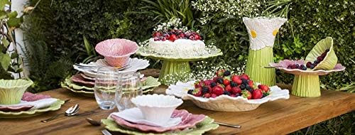 Bordallo Pinheiro Bordallo Pinheiro Maria Flor Dessert Plate Hollyhock  Set of 4  - Image 3