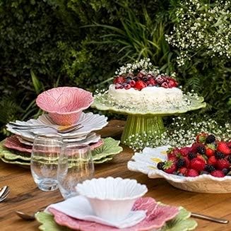 Bordallo Pinheiro Bordallo Pinheiro Maria Flor Dessert Plate Hollyhock  Set of 4  - Image 5