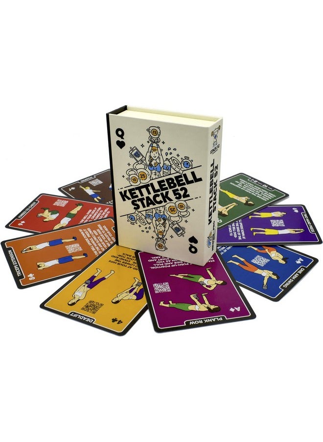 Stack 52 Stack 52 Kettlebell Exercise Cards. Workout Playing Card Game. Video Instructions Included. Learn Kettle Bell Moves and Conditioning Drills. Home Fitness Training Program. (2019 Updated Deck)  - Image 1