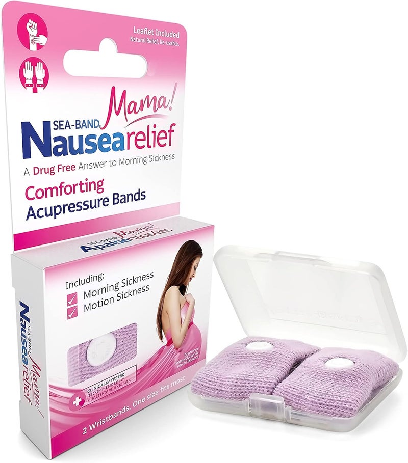 Sea-Band Sea-Band Mama! Anti-Nausea Acupressure Wristband for Morning Sickness, Colors May Vary, 1 Pair