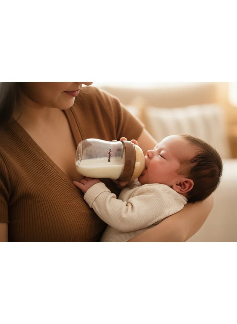 Thyseed Anti-Colic Glass Baby Bottle for Breastfed Infants, Paced Feeding, Breast-Like Newborn Extra Slow Flow Nipple (0m+), 5 oz, 1 Pack - Image 4