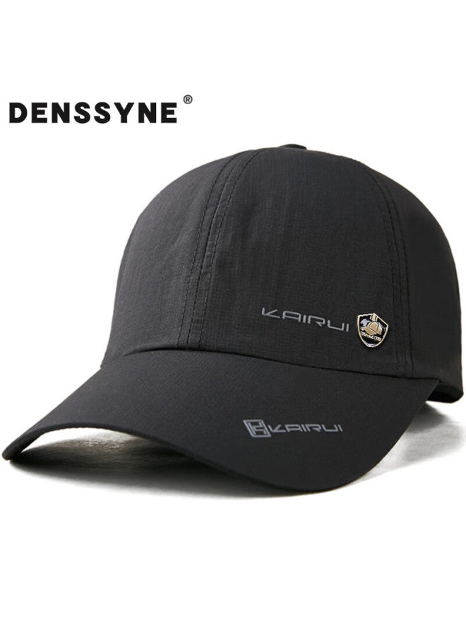 Denssyne Dexina Summer Hat, Men's Sun Hat, Uv Protection, Sports Running Baseball Cap, Women's Quick-dry Breathable Visor, Black Casual - Image 1