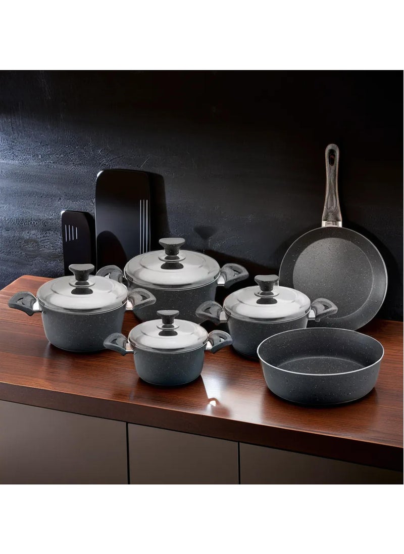 Hic - Granite Cookware Set 10 Pieces Grey Color - Image 1