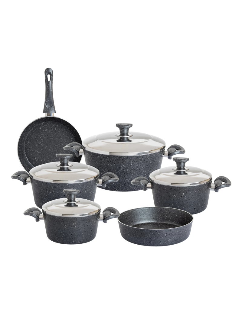 Hic - Granite Cookware Set 10 Pieces Grey Color - Image 1