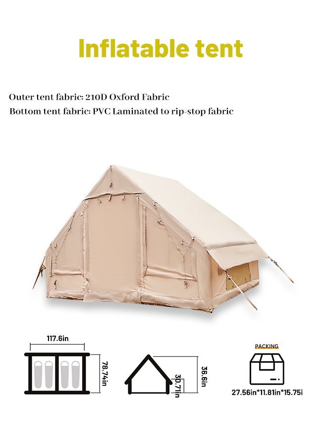 73Hours Inflatable Camping Tent - 4 Season Glamping for 4-6 Persons, Easy Setup, High Performance Structure, Waterproof, Windproof, Self-Supporting Blow up Air Tent, Portable Outdoor House - Image 3