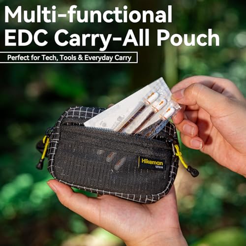 HIKEMAN EDC Multi-Purpose Pouch, Utility Tool Bag for Men, Lightweight Small Tactical Pocket, Portable Nylon Molle Compatible Military Utility Pouch for Everyday Carry, Outdoor Camping (Army Green) - Image 2