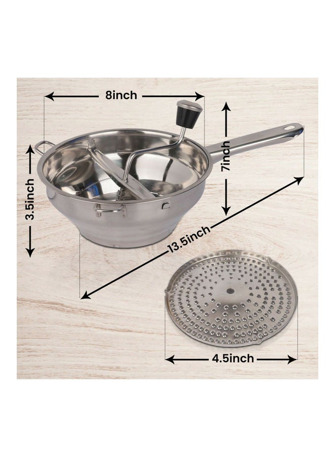 Stainless Steel Food Mill with 3 Grinding Discs Kitchen Food Mashing for Soup Sauce silver 35.10*9.56*20.70cm - Image 5