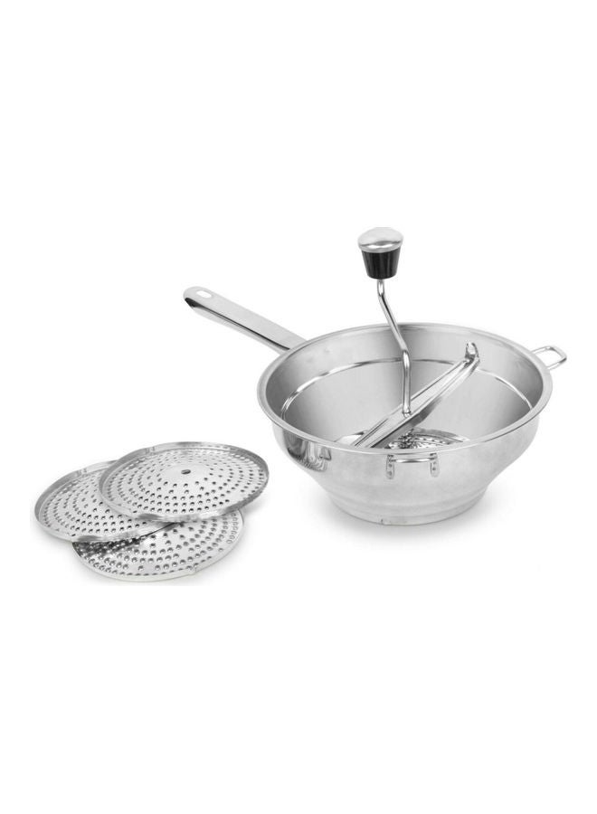 Stainless Steel Food Mill with 3 Grinding Discs Kitchen Food Mashing for Soup Sauce silver 35.10*9.56*20.70cm - Image 1