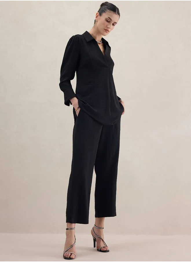 Femmella Yoke Detail Longline Top & Pants Co-Ords by Styli