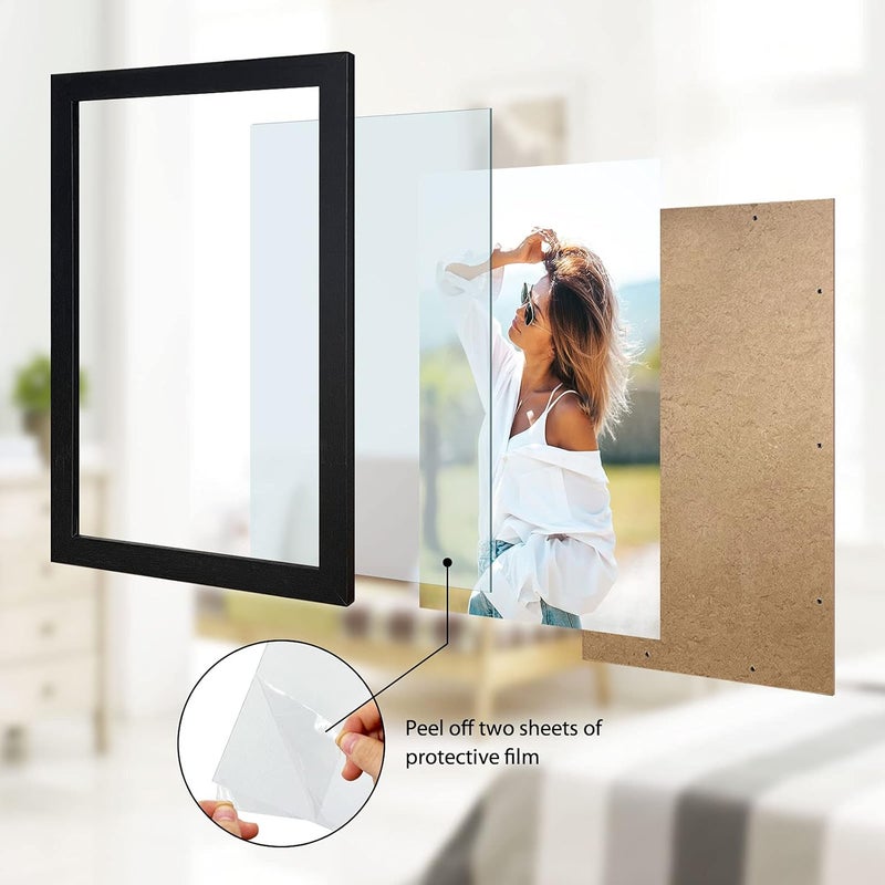 VCK Poster Frame 11x17 Set of 3, Wood Black Picture Frame, Wall Gallery Photo Frames, 3 Pack - Image 3