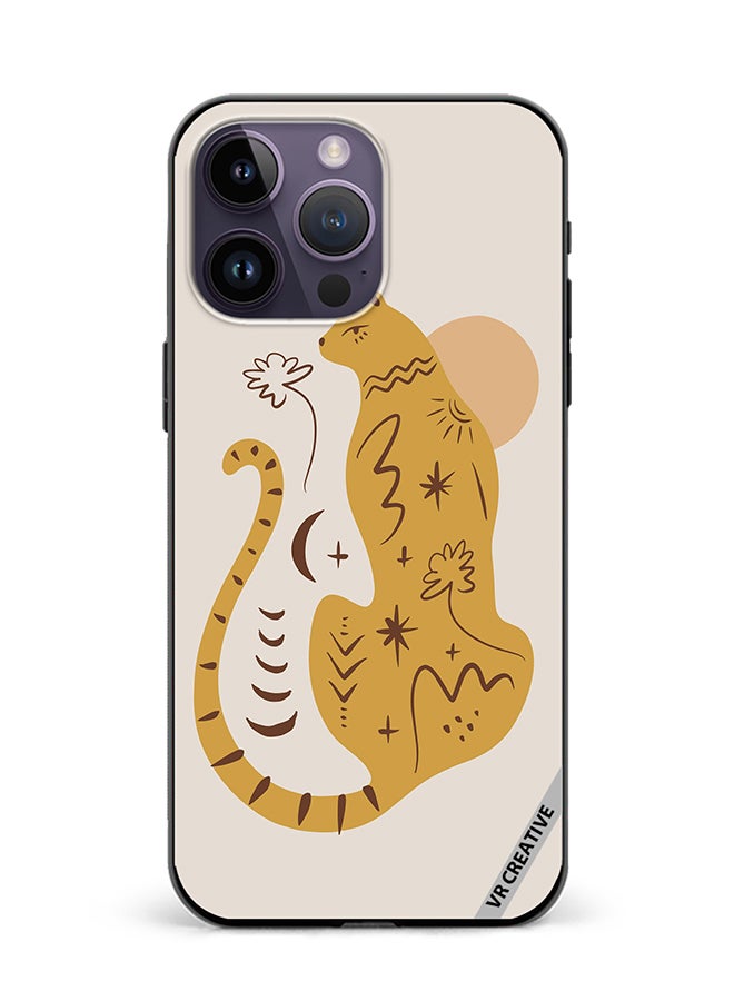 VR CREATIVE Protective Case Cover For Apple iPhone 15 Pro Boho Cute Leopard Animal Design Multicolour - Image 1