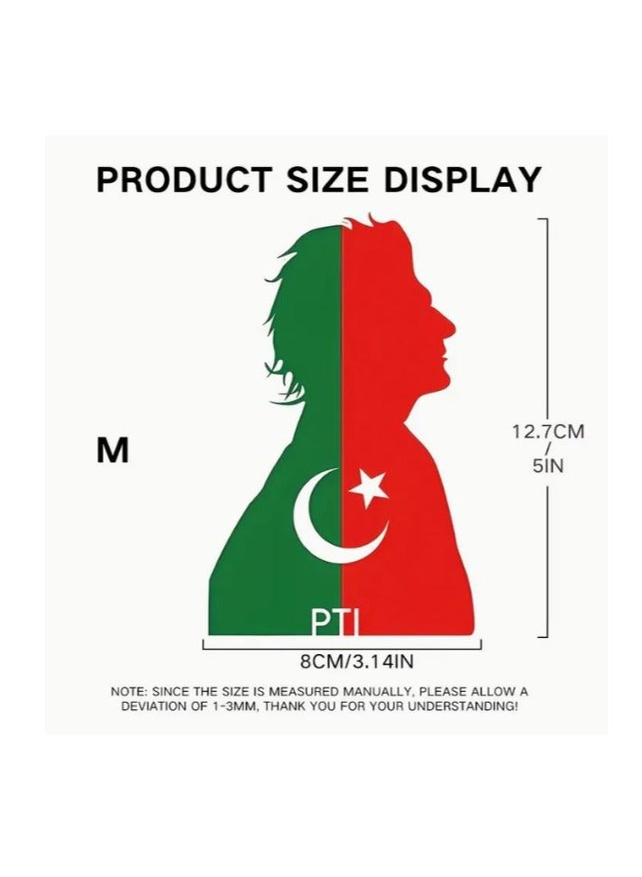 RYN Imran Khan Pakistan PTI Flag Bumper Car Stickers, Cap Rearview Mirror Decoration, Vinyl Waterproof Stickers, For Car Windows - Image 2