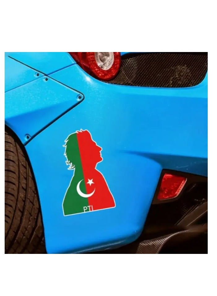 RYN Imran Khan Pakistan PTI Flag Bumper Car Stickers, Cap Rearview Mirror Decoration, Vinyl Waterproof Stickers, For Car Windows - Image 3