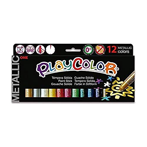 Playcolor 10121 10 g Metallic One Solid Poster Paint Stick (Pack of 12) - Image 1