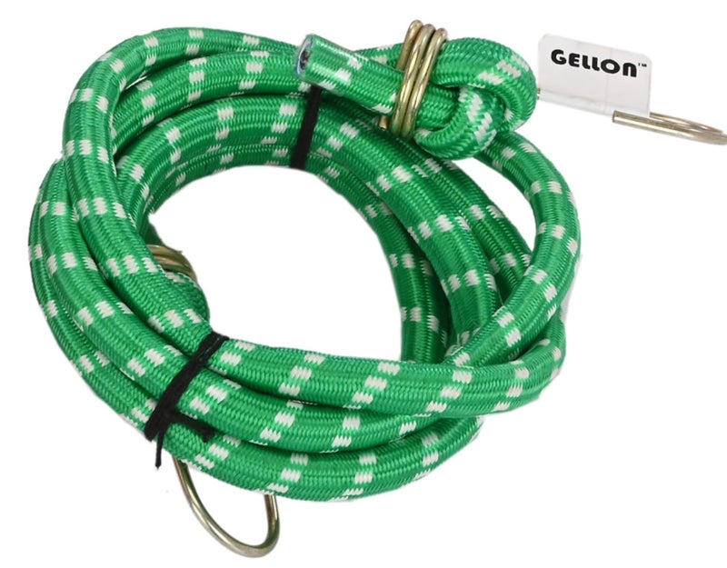Gellon 4 MM Thick Multilayer 6 Feet Long Bungee Cord with Steel Hook Stretched Up to 9 Feet/Shock Cord Luggage Tying Rope Pack of 1 (Pack of 1) - Image 1