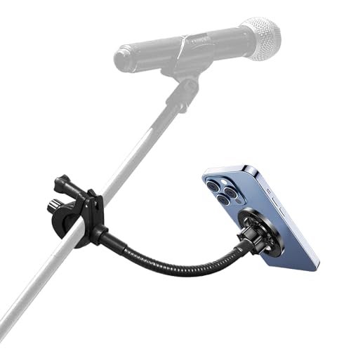 JCWINY for Magsafe Mic Stand Phone Holder, Flexible Phone Holder for Microphone Stands Super Magnets iPhone Mic Stand Holder Music Stands Phone Mount for iPhone 15 14 13 12 Pro Max Plus Max Mini - Image 1