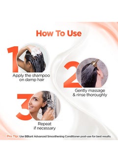 BBLUNT Advanced Smoothening Shampoo With Keratin & Hyaluronic Acid - 300Ml Makes Hair Frizz-Free & Straighter | Gently Cleanses | Adds Spectacular Shine | Sls & Paraben-Free | For Men & Women  - Image 3