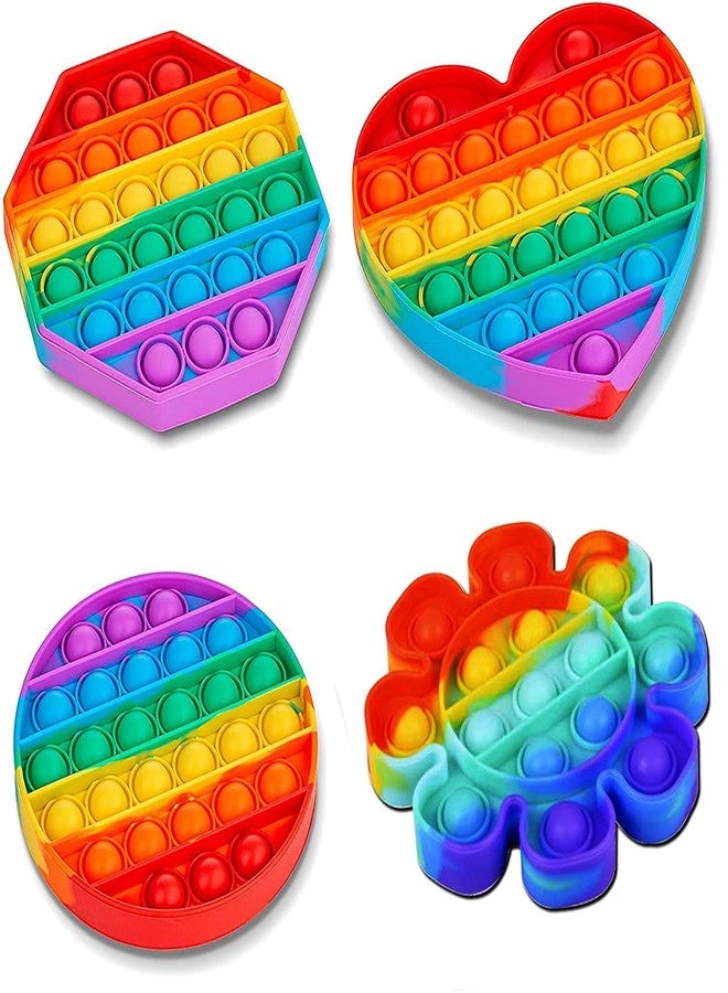 Sshakuntlay Push Pop Bubble Sensory Fidget Toy Set,Pop It Push Pop Silicone -Relief Items Popper Fidget Educational Toys (Combo -4) - Image 1