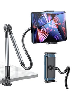 VENDIX Adjustable Phone and Tablet Holder for Desk - 360 Degree Rotating Arm, Compatible with iOS and Galaxy Systems - Fits Devices from 4.5" to 12.9" (Black)  - Image 1