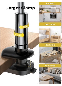 VENDIX Adjustable Phone and Tablet Holder for Desk - 360 Degree Rotating Arm, Compatible with iOS and Galaxy Systems - Fits Devices from 4.5" to 12.9" (Black)  - Image 2