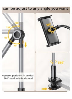 VENDIX Adjustable Phone and Tablet Holder for Desk - 360 Degree Rotating Arm, Compatible with iOS and Galaxy Systems - Fits Devices from 4.5" to 12.9" (Black)  - Image 4