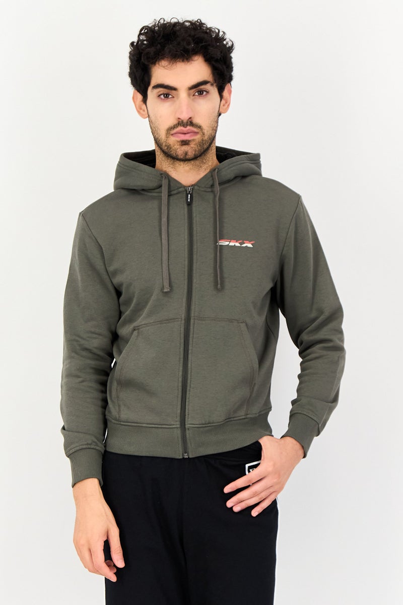 SKECHERS Men Sportswear Fit Long Sleeve Jacket, Dark Olive - Image 1