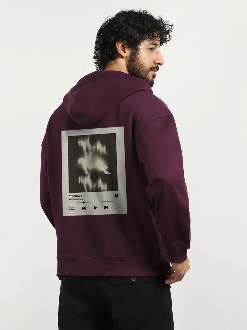 NOBERO  Oversized Hoodies for Men | Burgundy Cotton Fleece for Men | Best Price UAE