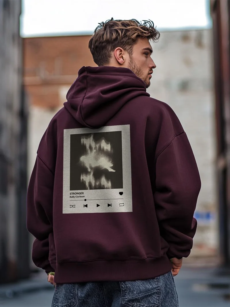 نوبيرو هوديز قطن فليس رجالي كبير الحجم بلون خمري