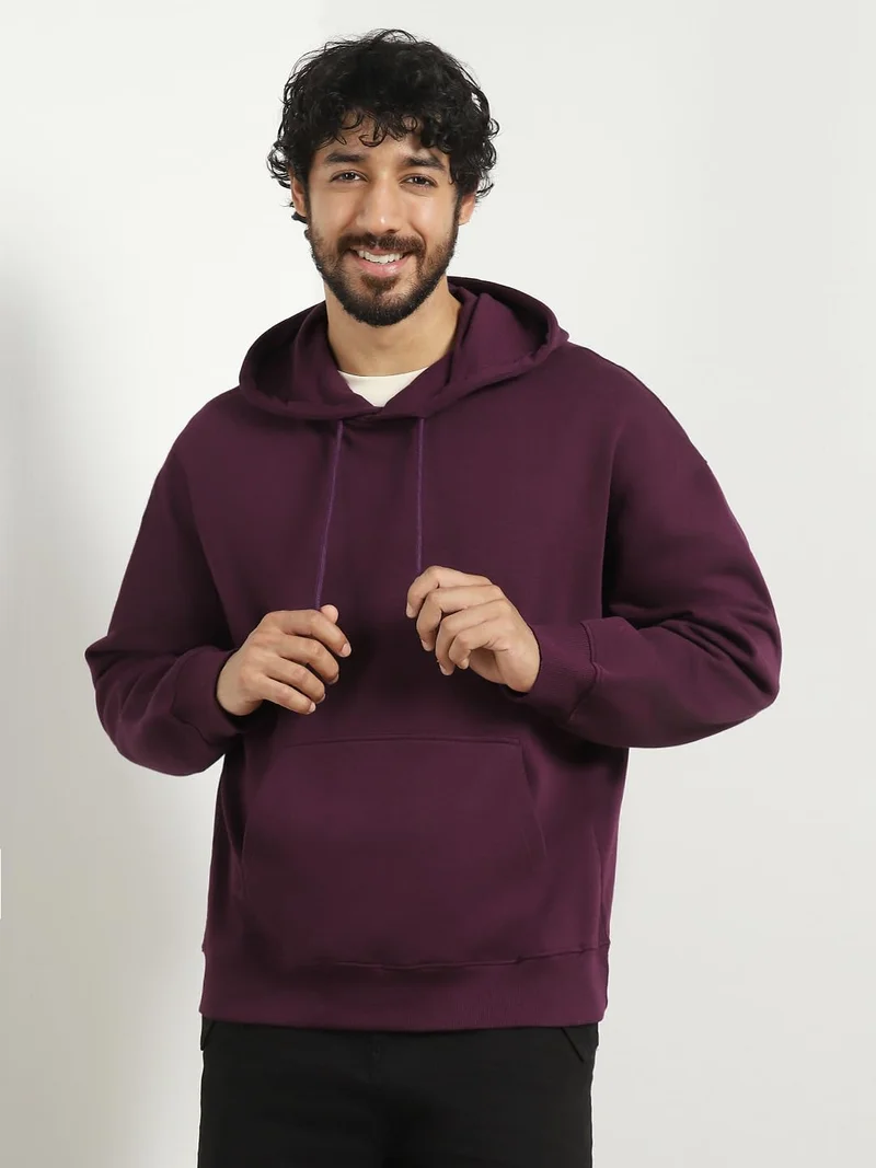 نوبيرو هوديز قطن فليس رجالي كبير الحجم بلون خمري