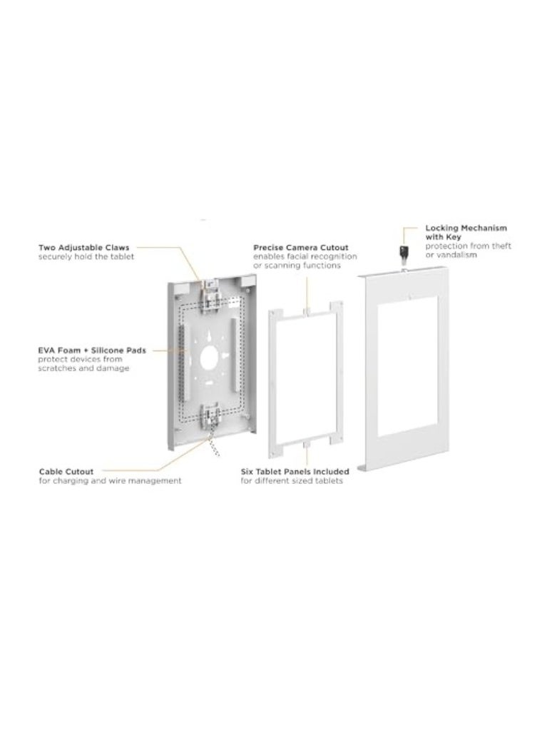 TechnoMounts - Technomounts Anti-Theft Wall Mount Tablet Enclosure Tablet Mount For 9.7” to 11” (Black) - Image 1