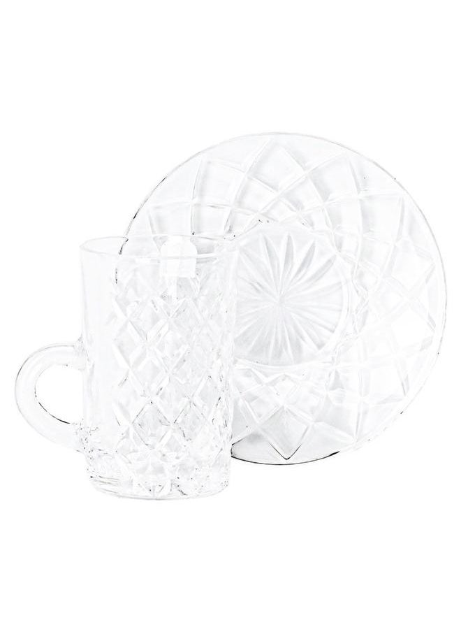 Alsaif Glass Cups Serving Set 18 Pieces Clear  - Image 2