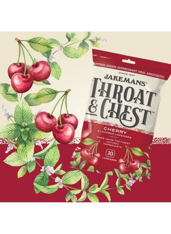 JAKEMANS Cherry Throat & Chest Lozenges Cough Drops - Cough, Sore Throat And Seasonal Distress Soothing Relief - Liquid Drop Shape - 30 Lozenges - Image 3