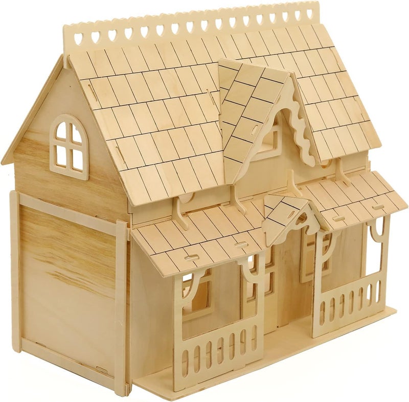 CUTEROOM 3D Puzzle House, Fantasy Villa Model Kit DIY Miniature Dolls House Kits Birthday Gift for Adults Teens (Duplex) - Image 2