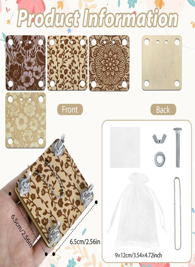 ElasignShopo مجموعة مكبس الزهور الصغيرة - 4 قطع مكبس خشبي صغير للزهور الطبيعية، تتضمن أوراق تجفيف وأكياس أورجانزا، هدية فنية محمولة لحفظ النباتات، هدية مثالية للنساء والفتيات ومحبي النباتات في عيد الميلاد. - Image 2