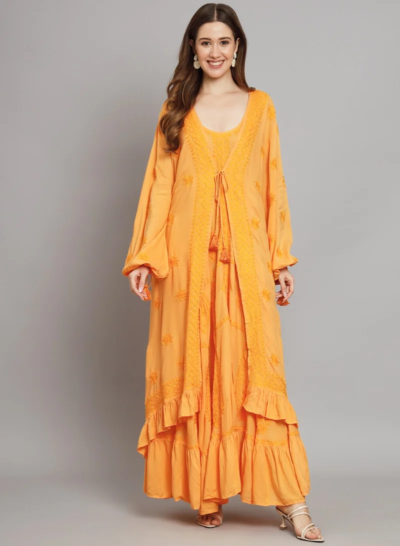 Alaya Hand Embroidered Chikankari Modal Kaftan-AL3605