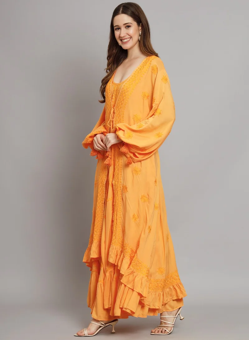 Alaya Hand Embroidered Chikankari Modal Kaftan-AL3605