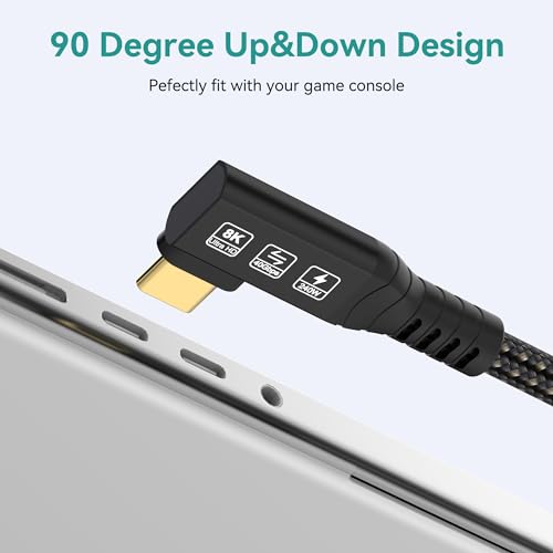 CHENLENIC USB4 Cable, with Thunderbolt 4 Cable, 240W Charging, 40 Gbps Data, 8K @ 60Hz HDR, USB C to USB C, 90Degree for Hub, Dock MacBook, M2, M3, Mac SSD (90Degree USB4 40G 240W 1M) - Image 5