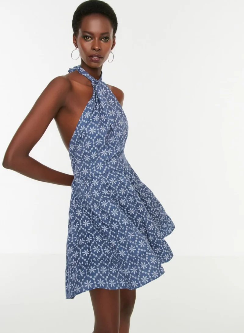 trendyol Halter Neck Printed Dress
