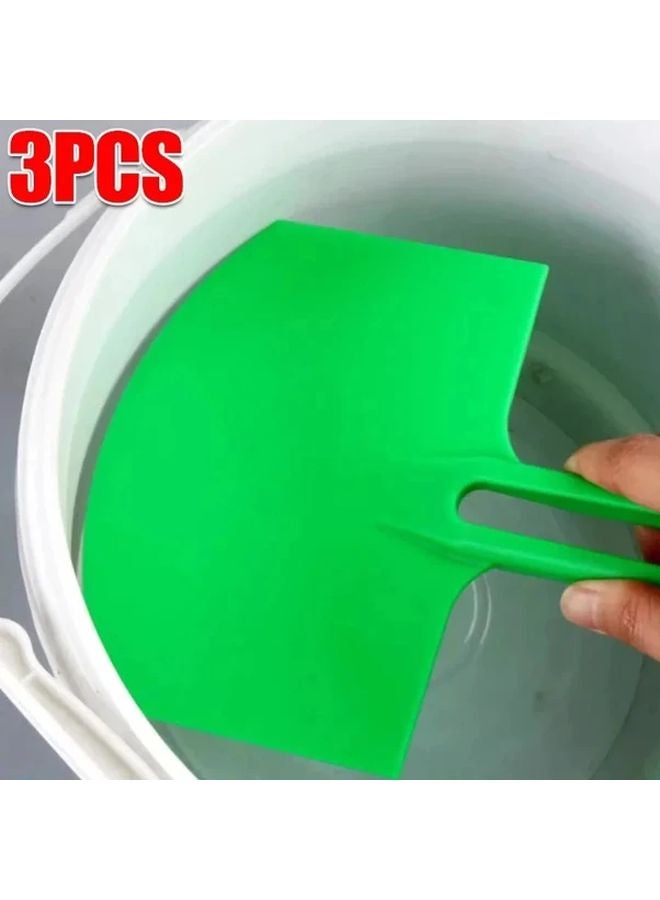 3pcs Curved Bucket Scoops Putty Knife Scraper Spackle Paint Drywall Finishing Plaster Tools - Image 3