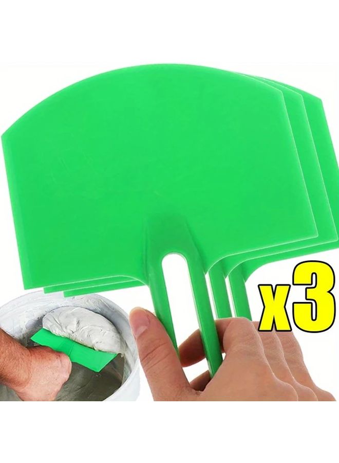 3pcs Curved Bucket Scoops Putty Knife Scraper Spackle Paint Drywall Finishing Plaster Tools - Image 1