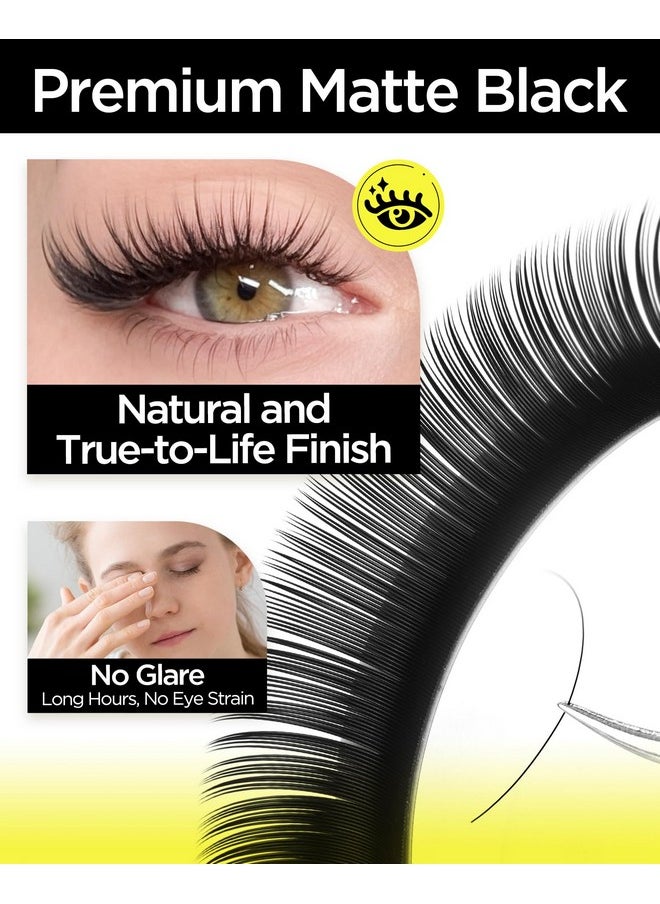 BEYELIAN BEYELIAN Eyelash Extension Natural Matte Black 0.03-0.20 C/D/D+/L/M/LU Curl 7-15mm 100°/212°F High Temperature Resistant Classic Individual Lash Extensions Professional Use (0.15 D+ 7-15mm)  - Image 2