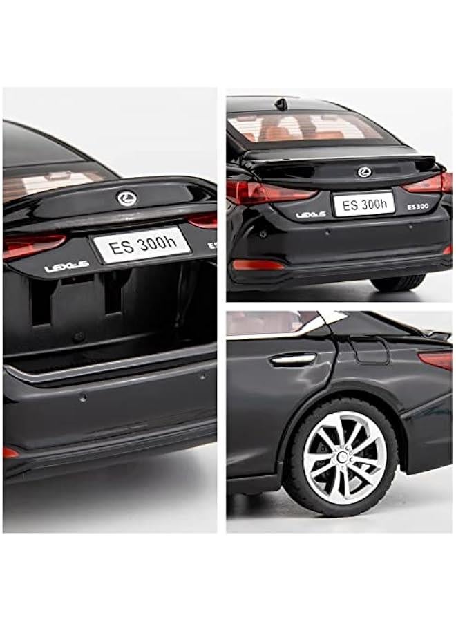 سيارة لكزس ES300 مصبوبة بمقياس 1/24 مصنوعة من خليط معدني قابلة للتجميع مع ضوء وصوت لعبة مركبة للأولاد والأطفال كهدية (أسود) - Image 5