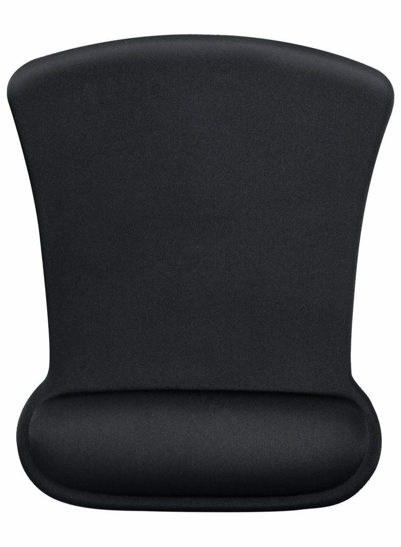 Captaintech Ergonomic Mouse Pad with Wrist Support Gel Mouse Pad with Wrist Rest, Comfortable Computer Mouse Pad for Laptop, Pain Relief Mousepad with Non-slip PU Base for Office and Home (9.8 x 7.8 in, Black) - Image 1