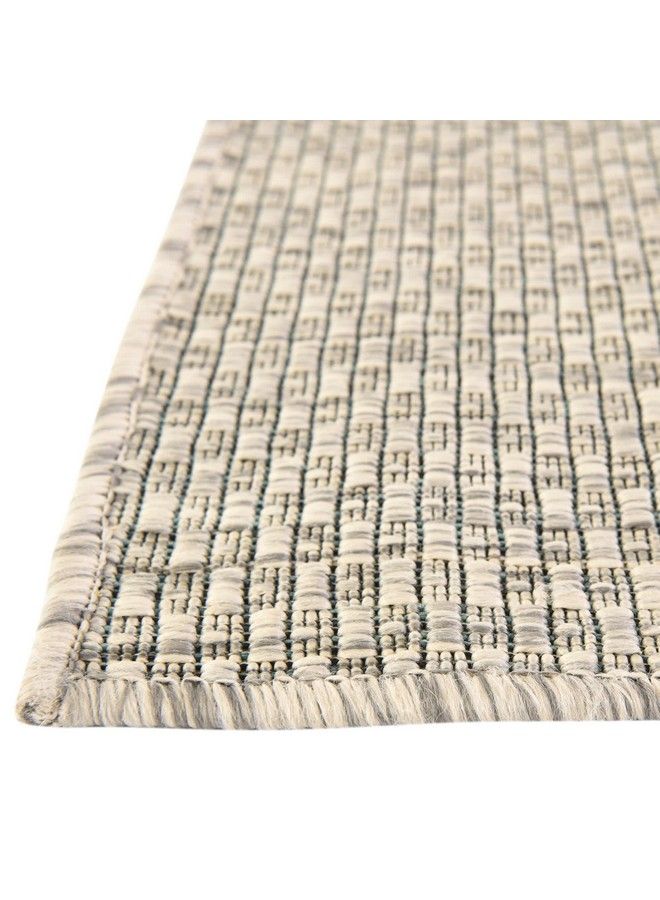 Unique Loom سجادة مسطحة داخلية وخارجية من مجموعة سوليد الخارجية (2' 0 X 6' 0 عداء رمادي فاتح عاجي) - Image 5