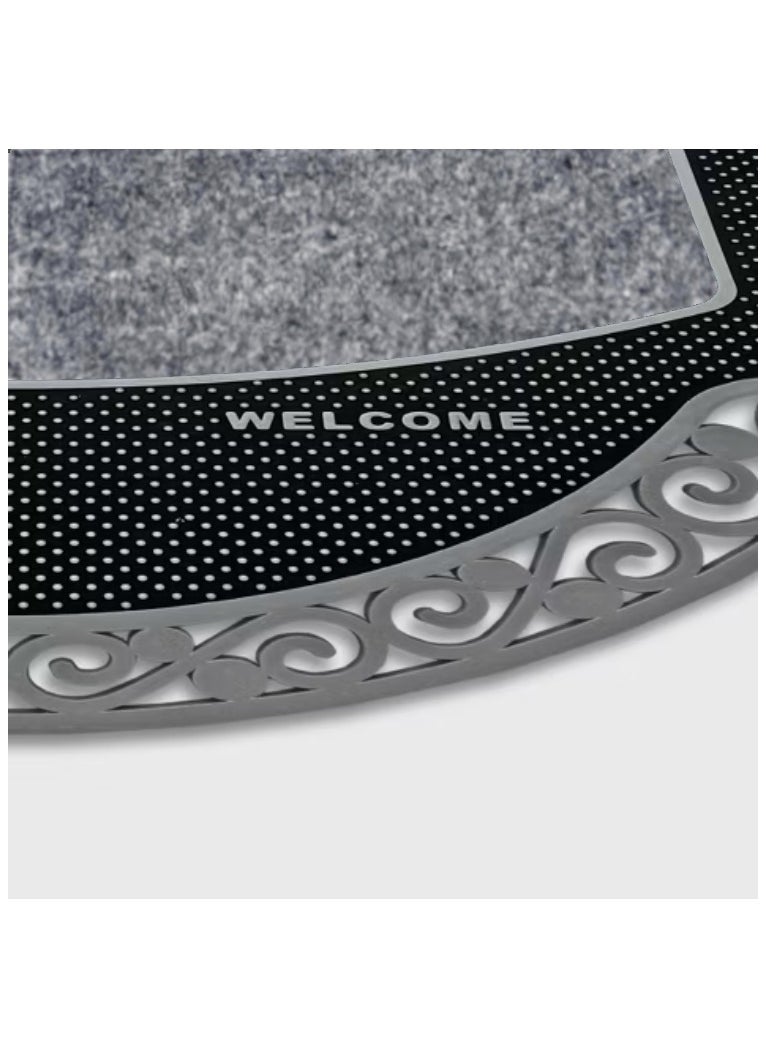Generic Apartment Door Mat 45cm x 70 - Model 4G for Aesthetic Look and Effective Floor Cleaning (Silver) with Gray Carpet)  - Image 3
