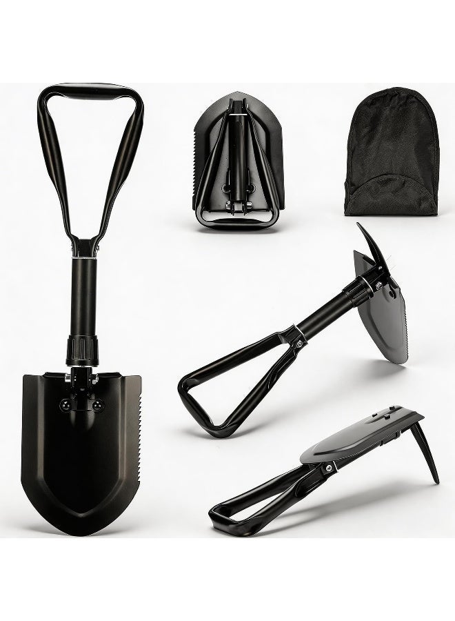 Shovel Collapsible Shovel,Camping Shovel, High-Carbon Steel Entrenching Tool, Portable Shovel For Garden, Fishing, Car Emergency, Gifts For Men (BLACK) - Image 1